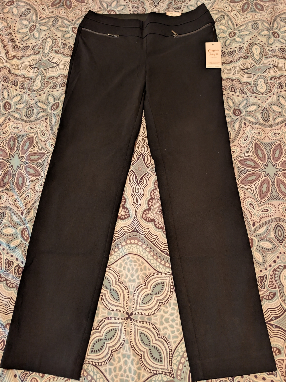 NWT Candie's Black Pull-On Straight Leg Trousers
